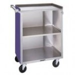 Lakeside 810G Medium-Duty Stainless Steel Three Shelf Utility Cart With Enclosed Base and Green Finish - 16 7/8