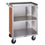 Lakeside 810G Medium-Duty Stainless Steel Three Shelf Utility Cart With Enclosed Base and Green Finish - 16 7/8
