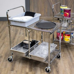 Luxor WSCC-2 2 Shelf Collapsible Wire Utility Cart