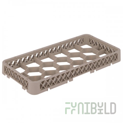 Vollrath HRF Traex® Half-Size Beige 17 Compartment Glass Rack Extender