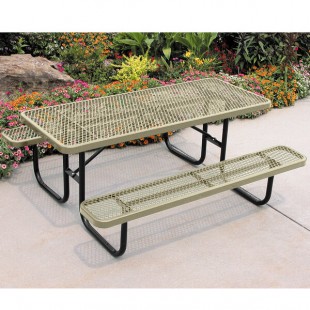 Ultra Site 6' Beige Extra Heavy-Duty Double-Sided ADA Rectangular Diamond Table 72