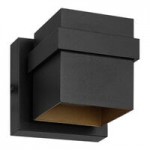 Globe Modern Matte Black Outdoor Flush Mount Light with Cubed Metal Cage and Glass Panes - 120V, 60W