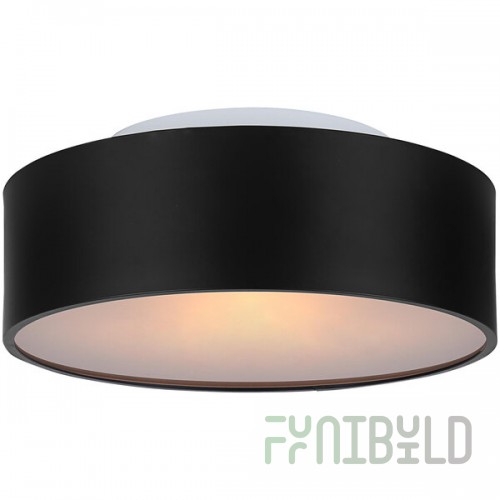 Canarm Dexter Modern Matte Black Semi-Flush Mount Light with Frosted Glass - 120V, 60W