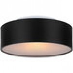 Canarm Dexter Modern Matte Black Semi-Flush Mount Light with Frosted Glass - 120V, 60W