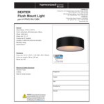 Canarm Dexter Modern Matte Black Semi-Flush Mount Light with Frosted Glass - 120V, 60W