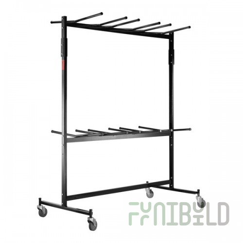 National Public Seating Double-Tier Hanging Chair Dolly with Extension Bar - 84 Chair Capacity