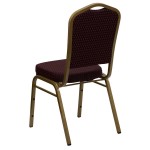 Flash Furniture FD-C01-ALLGOLD-EFE1679-GG Hercules Burgundy Pattern Fabric Crown Back Stackable Banquet Chair with Gold Frame Flash Furniture FD-C01-ALLGOLD-EFE1679-GG Hercules Burgundy Pattern Fabric Crown Back Stackable Banquet Chair with Gold Frame