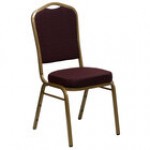 Flash Furniture FD-C01-ALLGOLD-EFE1679-GG Hercules Burgundy Pattern Fabric Crown Back Stackable Banquet Chair with Gold Frame Flash Furniture FD-C01-ALLGOLD-EFE1679-GG Hercules Burgundy Pattern Fabric Crown Back Stackable Banquet Chair with Gold Frame