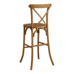 Lancaster Table & Seating Vineyard Barrel Brown Wood Cross Back Bar Stool Lancaster Table & Seating Vineyard Barrel Brown Wood Cross Back Bar Stool