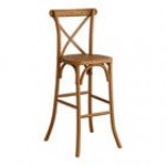 Lancaster Table & Seating Vineyard Barrel Brown Wood Cross Back Bar Stool Lancaster Table & Seating Vineyard Barrel Brown Wood Cross Back Bar Stool
