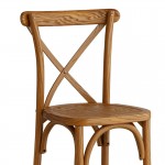 Lancaster Table & Seating Vineyard Barrel Brown Wood Cross Back Bar Stool Lancaster Table & Seating Vineyard Barrel Brown Wood Cross Back Bar Stool
