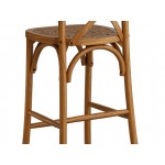 Lancaster Table & Seating Vineyard Barrel Brown Wood Cross Back Bar Stool Lancaster Table & Seating Vineyard Barrel Brown Wood Cross Back Bar Stool