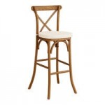 Lancaster Table & Seating Vineyard Barrel Brown Wood Cross Back Bar Stool Lancaster Table & Seating Vineyard Barrel Brown Wood Cross Back Bar Stool