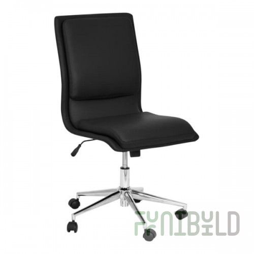Flash Furniture Madigan Black LeatherSoft Mid-Back Swivel Office Chair / Task Chair with Chrome Base