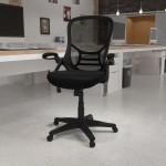 Flash Furniture Porter Black Mesh High-Back Swivel Office Chair with Flip-Up Arms Flash Furniture Porter Black Mesh High-Back Swivel Office Chair with Flip-Up Arms