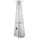 Backyard Pro Courtyard Series HPSQRSTL Steel Portable Propane Outdoor Patio Heater with Glass Tube - 40,000 BTU