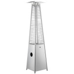 Backyard Pro Courtyard Series HPSQRSTL Steel Portable Propane Outdoor Patio Heater with Glass Tube - 40,000 BTU