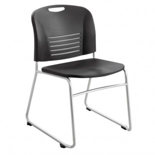 Safco 4292BL Vy Series Black Plastic Stackable Guest Chair with Sled Base - 2/Case Safco 4292BL Vy Series Black Plastic Stackable Guest Chair with Sled Base - 2/Case