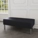 Lesro Luxe Lounge Series Patriot Plus Black Vinyl 2-Seat Bench with Steel Legs Lesro Luxe Lounge Series Patriot Plus Black Vinyl 2-Seat Bench with Steel Legs
