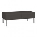 Lesro Luxe Lounge Series Patriot Plus Black Vinyl 2-Seat Bench with Steel Legs Lesro Luxe Lounge Series Patriot Plus Black Vinyl 2-Seat Bench with Steel Legs