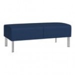 Lesro Luxe Lounge Series Patriot Plus Black Vinyl 2-Seat Bench with Steel Legs Lesro Luxe Lounge Series Patriot Plus Black Vinyl 2-Seat Bench with Steel Legs