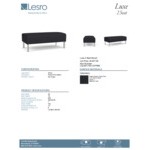 Lesro Luxe Lounge Series Patriot Plus Black Vinyl 2-Seat Bench with Steel Legs Lesro Luxe Lounge Series Patriot Plus Black Vinyl 2-Seat Bench with Steel Legs