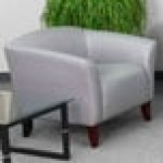Flash Furniture 111-1-GY-GG Hercules Imperial Gray Leather Chair with Wooden Feet