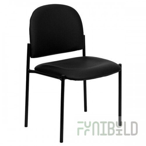 Flash Furniture BT-515-1-VINYL-GG Black Vinyl Stackable Side Chair