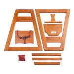 Lancaster Table & Seating Standard Height Wooden High Chair with Walnut Finish - Unassembled