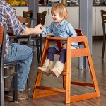 Lancaster Table & Seating Standard Height Wooden High Chair with Walnut Finish - Unassembled