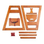 Lancaster Table & Seating Standard Height Wooden High Chair with Walnut Finish - Unassembled