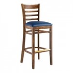 Lancaster Table & Seating Mahogany Finish Wood Ladder Back Chair with Dark Brown Vinyl Seat - Detached Seat Lancaster Table & Seating Mahogany Finish Wood Ladder Back Chair with Dark Brown Vinyl Seat - Detached Seat