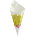 Carnival King 10 oz. Square French Fries Cardboard Fry Cone - 500/Case