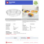 Inline Plastics Essentials 115 oz. Clear PET Plastic 5-Compartment Round Platter with Lid - 50/Case Inline Plastics Essentials 115 oz. Clear PET Plastic 5-Compartment Round Platter with Lid - 50/Case