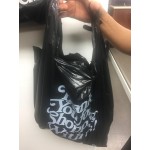 Choice 1/5 Large Size Black Heavy-Duty Unprinted Plastic T-Shirt Bag - 400/Case