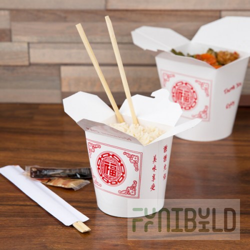 Fold-Pak SmartServ 16SSPRINTM 16 oz. Printed Chinese / Asian Microwavable Paper Take-Out Container - 500/Case