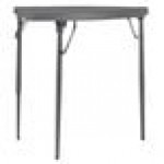 ZOWN 60523SGY2E Gray Commercial Blow Molded Resin Corner Folding Table - 2/Pack