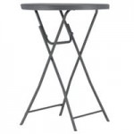 ZOWN 60523SGY2E Gray Commercial Blow Molded Resin Corner Folding Table - 2/Pack