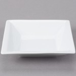 Libbey Slate 12 oz. Ultra Bright White Wide Rim Square Porcelain Grapefruit Bowl - Sample Libbey Slate 12 oz. Ultra Bright White Wide Rim Square Porcelain Grapefruit Bowl - Sample