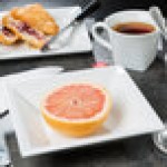 Libbey Slate 12 oz. Ultra Bright White Wide Rim Square Porcelain Grapefruit Bowl - Sample Libbey Slate 12 oz. Ultra Bright White Wide Rim Square Porcelain Grapefruit Bowl - Sample