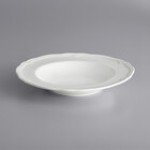 Acopa Condesa 28 oz. Warm Gray Scalloped Wide Rim Porcelain Pasta Bowl - Sample