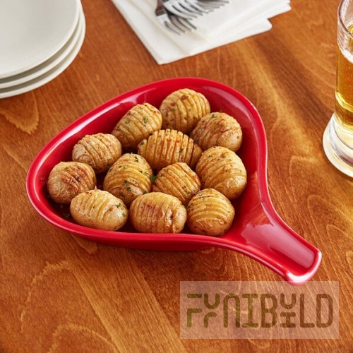 Acopa 18 oz. Red Stoneware Fry Pan Server - 12/Case