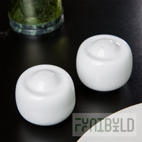 10 Strawberry Street TAV-30 Taverno White Porcelain Salt and Pepper Set - 18/Case