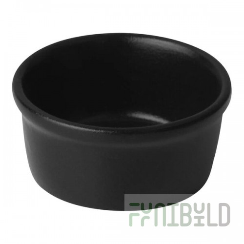Bon Chef Tavola Midnight 2 oz. Black Porcelain Ramekin - 48/Case