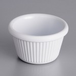 Acopa 1.5 oz. White Fluted Melamine Ramekin - 12/Case Acopa 1.5 oz. White Fluted Melamine Ramekin - 12/Case
