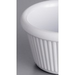 Acopa 1.5 oz. White Fluted Melamine Ramekin - 12/Case Acopa 1.5 oz. White Fluted Melamine Ramekin - 12/Case