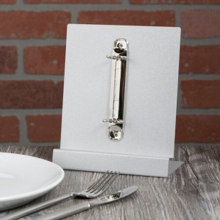 Menu Solutions MT2R-MIDA Alumitique Aluminum Menu Tent - Brushed Finish - 4 Menu Solutions MT2R-MIDA Alumitique Aluminum Menu Tent - Brushed Finish - 4