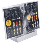 Menu Solutions MT2R-MIDA Alumitique Aluminum Menu Tent - Brushed Finish - 4