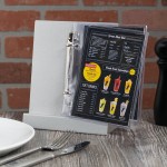 Menu Solutions MT2R-MIDA Alumitique Aluminum Menu Tent - Brushed Finish - 4