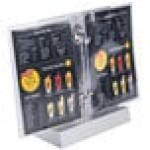 Menu Solutions MT2R-MIDA Alumitique Aluminum Menu Tent - Brushed Finish - 4